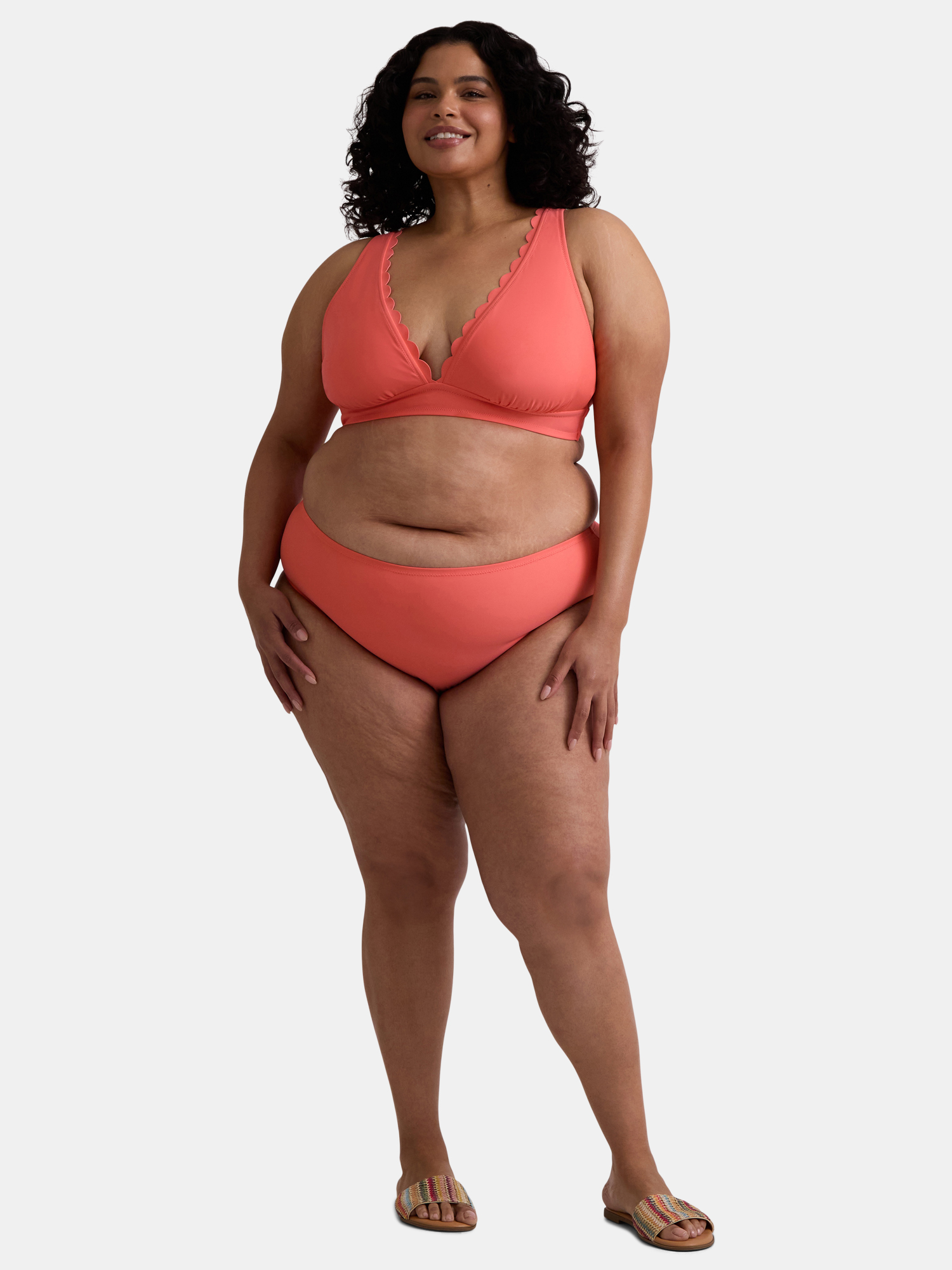 Time and Tru Women's and Women’s Plus Mid-Rise Bikini Bottoms, Sizes S-3X